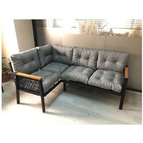 Resim Miami Melisa 2+2 Köşe Yön Değiştirilebilir Koltuk Takımı Balkon-bahçe-kafe-mutfak-takımı Gri 