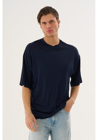 Resim Alexander Gardi Alexandergardı Basic Oversize T-shirt Lacivert 
