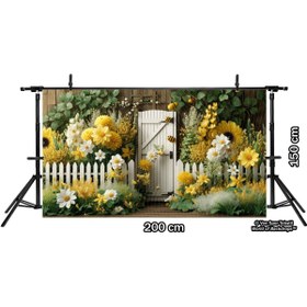 Resim Venspor Bahar Bahçesi Temalı Çit ve Arı Detaylı Bebek Odası Arkaplan, 200x150cm, Fon, Duvar Örtüsü 