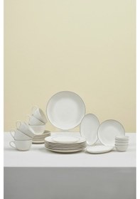Resim Karaca Elegance Bone New Marcelo 26 Parça 6 Kişilik Kahvaltı Takımı Platin Gümüş 