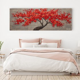 Resim Kırmızı Büyük Ağaç - 200x70 
