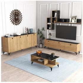 Resim Moxenmobilya Moxen Mtsk2 Mira Tvünitesi-Orta Sehpa Ve Konsol Sepet Yemek Odası 