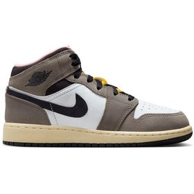 Resim Air Jordan 1 Mid Se 'cave Stone' Gs Basketbol Ayakkabısı Hq2014-100 Çok Renkli 