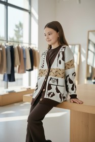 Resim Minimoda Kids Kız çocuk kedi baskılı hırka 
