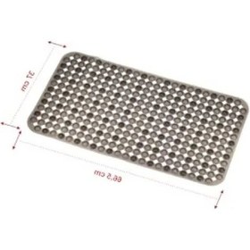Resim Kaydırmaz Vantuzlu Banyo Paspası - 66,5 X 36,5 Cm, Siyah Yuvarlak Desen 21 x 21 