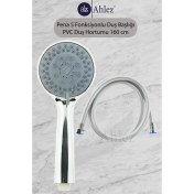Resim Ahlez Pena 5 Fonksiyonlu Duş Başlığı + Pvc Duş Hortumu Duş Takımı Duş Seti 