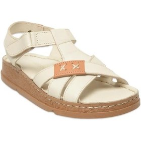 Resim Mammamia D25ys-2440 Kadın Hakiki Deri Comfort Sandalet Kemik Siyah 