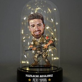 Resim Komando Karikatürlü Işıklı Fanus Biblo 
