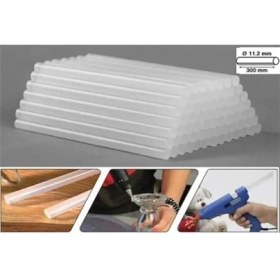 Resim AyrStore 10 Adet Mum Sıcak Silikon, 11MM - 30CM Kalın Şeffaf Silikon 