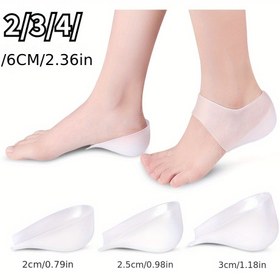 Resim 1 Çift Görünmez Yükseklik Artırıcı Taşınabilir Silikon Esnek Jel Topuk Pedi 2-6cm Taban Yastığı Ayakkabı İçliği 