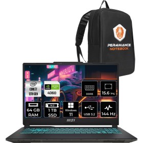 Resim Msı Cyborg 15 Intel Core I7-13620H 64GB 1tb SSD RTX4060/8GB 15.6" Fhd 144Hz W11H Taşınabilir Bilgisayar A13VF-893XTR & Per4 Çanta A13VF893XTRP373 