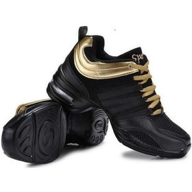Resim Altın Moda Nefes Yumuşak Taban Spor Dans Ayakkabıları Spor Ayakkabı Uygulama Ayakkabıları Modern Dans Caz Ayakkabıları Altın 