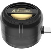 Resim Usb-C Mini Telefon Hoparlör Fişi W / Smartphone Siyah Için Temizle Bas Evrensel 
