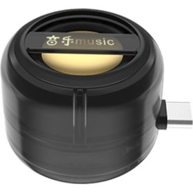Resim Usb-C Mini Telefon Hoparlör Fişi W / Smartphone Siyah Için Temizle Bas Evrensel 