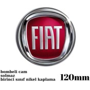 Resim Fiat Logo Panjur Arması Nikel Yuvarlak Büyük Boy 12cm Kırmızı ZUM 