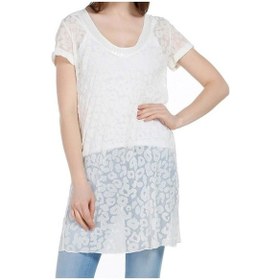 Resim Bulalgiy Kadın Krem Ipek Leopar Desenli Plaj Elbise - Bga649106 