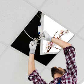 Resim Gök Panel 60X60 LED Panel Sıva Altı Desenli Tekli 46510021SA 