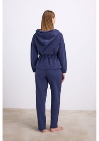Resim Man11605-1025 Anil Ev Giyim Anıl Kadın Kapüşonlu Fermuarlı Sweatshirt Ve Pantolon Takımı 11605 Parlement 