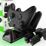 Resim 2 x 800mAh Şarj Edilebilir Pil Paketi ile Xbox One Oyun Kumandası Şarj Cihazı, Çift Şarj İstasyonlu, Xbox Serisi S/X/Xbox One X/One S/Elite Kontrolörler için Hızlı Şarj, Oynama Süresini Uzatır, ABS Malzeme - siyah 
