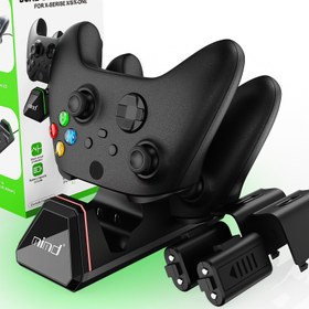Resim 2 x 800mAh Şarj Edilebilir Pil Paketi ile Xbox One Oyun Kumandası Şarj Cihazı, Çift Şarj İstasyonlu, Xbox Serisi S/X/Xbox One X/One S/Elite Kontrolörler için Hızlı Şarj, Oynama Süresini Uzatır, ABS Malzeme - siyah 