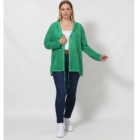 Resim Moda Berray B027 Cebi Pullu Kapüşonlu Gömlek Yeşil 001 