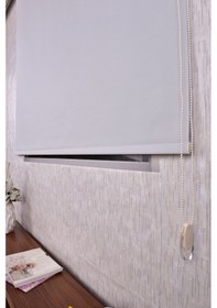 Resim Gri Düz Etek Dilimsiz Mat Sun P-1635 Zebra Stor Güneşlik Perde 