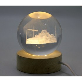 Resim 3D İstanbul Temalı Kristal Cam Küre Led Lamba Model 1 