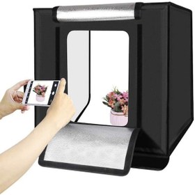 Resim Triline 60 x 60 CM Profesyonel Stüdyo Led Işıklı Ürün Fotoğraf Çadırı 