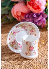 Resim Acar Terra Rosa 12 Parça 6 Kişilik Kahve Fincanı Takımı - 90 Ml Çok Renkli 