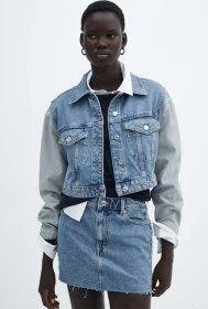 Resim Mango Markalı İki Renkli Denim Mont 