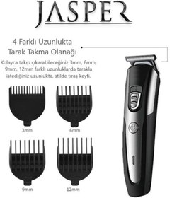 Resim Jasper JPR-1019 T-Blade Profesyonel Şarjlı Saç Sakal Lazer Epilasyon Öncesi Tıraş Makinesi 