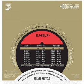 Resim D'Addario EJ45LP Pro-Arte Serisi Klasik Gitar Tel Seti 