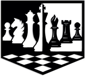 Resim NR Dizayn (392) Satranç Dekoratif Metal Duvar Tablosu 69 X 60 