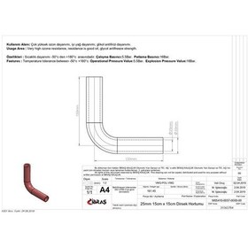 Resim IBRAS 65784 3 KAT POLYESTERLİ SİLİKON Q 25MM 15CM x 15CM DİRSEK H 