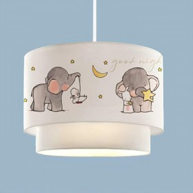 Resim Kids Kumaş Fil Desenli Pasta Sarkıt Avize Lamba | ByLamp 