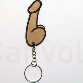 Resim Alrahatla Penis Anahtarlık Ahşap Penis Şekilli Anahtarlık Model 2 