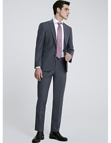 Resim D's Damat Ds Damat Slim Fit Gri Yünlü Travel Takim Elbise 4he05ob35577m Gri 