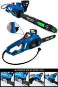 Resim Millian Profesyonel 4200 W Elektrikli Hızar Ağaç Odun Kesme Budama Bıçkı Testeresi Zincirli 40 Cm Pala Blue 