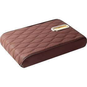 Resim Maiyame Oto Konsol Koruyucu Yüksekliği Artırıcı - Pu Deri Hafıza Köpük, Genişletilmiş Kalın, Gizli Mendil Kutusu, Kahverengi 