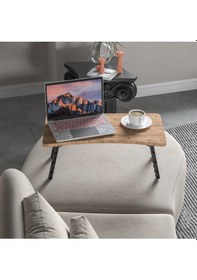 Resim Alpa Ev Mobilya Katlanabilir Laptop Sehpası, Taşınabilir Katlanır Masa, Kahvaltı Ve Çalışma Masası Atlantik Çam 