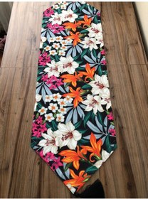 Resim Lilyum Çiçek Desenli Runner Çok Renkli 