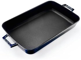 Resim Lava Metal Premium Serisi - Döküm Rosto ve Fırın Tepsisi, Dikdörtgen, 26x40 cm, Majolik Mavi 