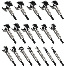 Resim 1 adet 6-40mm Forstner Delik Testeresi, 1/4" (6.35mm), Altıgen Sap, Yüksek Karbon Çelik, Kaplanmamış, Karbon Çelik, Ahşap İşleme, Kilit Boring Matkap Uçları için 