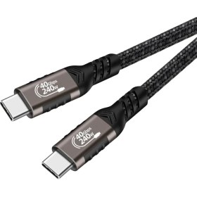 Resim Zore Siyah QG01 Type-C To Type-C Usb4 Pd Data Kablosu 240W 40GBPS 8K@60Hz 1 Metre 