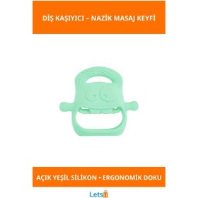 Resim Kıvrak Silikon Bebek Diş Kaşıyıcı - Açık Yeşil 