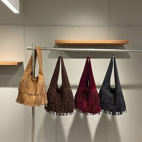Resim Kadınlar için Şık Püskültü Alt Koltuk Çantası, Mat Dokulu Omuz Çantası, Büyük Kapasiteli Çok Yönlü Çapraz Çanta, 4 Renkte Mevcut Rahat Zincirli Çanta, Trendy İş Çantası 
