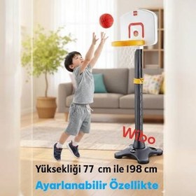 Resim Güçlü Dev Ayaklı Süper Basketbol Potası Ayarlanabilir Boy 198 Cm 