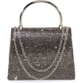 Resim Keeba Platin Taşlı Abiye Çanta. Platin Kadın Abiye Çanta. Platin Abiye Çanta. Davet Gece Clutch Çanta. Platin 