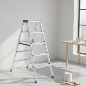Resim Marsilyan 5+5 Çift Basamaklı Alüminyum Metal Merdiven 