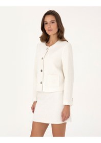 Resim Pierre Cardin Kadın Ekru Ceket 50319417-vr019 Ekru 